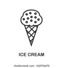 Ice Cream icon or logo line art style. Vector Illustration.
