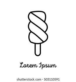 Ice cream icon or logo in modern line style. High quality black outline pictogram for web site design and mobile apps. Vector illustration on a white background.