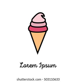 Ice cream icon or logo in modern style. High quality colorful pictogram for web site design and mobile apps. Vector illustration on a white background.