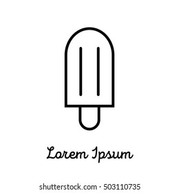 Ice cream icon or logo in modern line style. High quality black outline pictogram for web site design and mobile apps. Vector illustration on a white background.