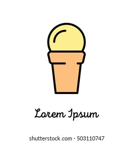 Ice cream icon or logo in modern style. High quality colorful pictogram for web site design and mobile apps. Vector illustration on a white background.