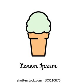 Ice cream icon or logo in modern style. High quality colorful pictogram for web site design and mobile apps. Vector illustration on a white background.