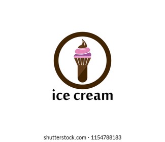 Ice cream icon logo vector illustration