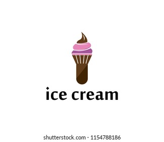 Ice cream icon logo vector illustration