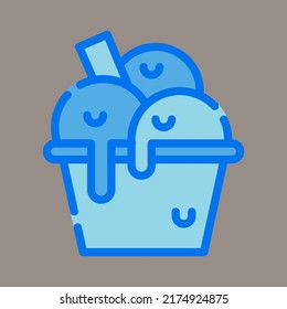 Ice cream icon, logo, vector illustration isolated on gray background. suitable for restaurants, drinks, cafes, patterns and logos.