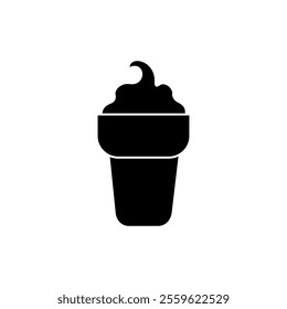 Ice cream icon logo vector. Fast food flat icon vector on black color