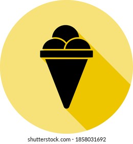 Eis-Symbol im langen Schattenstil