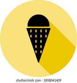 ice cream icon in long shadow style