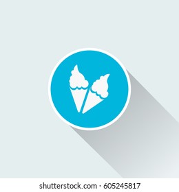 ice cream icon with long shadow