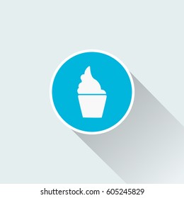 ice cream icon with long shadow