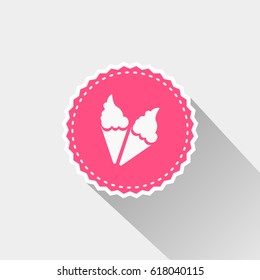 ice cream icon with long shadow