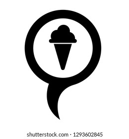ice cream icon and map pin. logo concept. Designed for your web site design, logo, app, UI