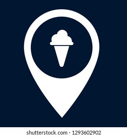 ice cream icon and map pin. logo concept. Designed for your web site design, logo, app, UI