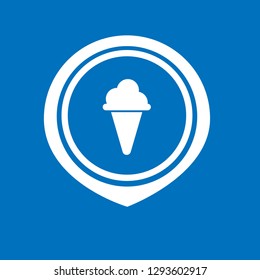 ice cream icon and map pin. logo concept. Designed for your web site design, logo, app, UI