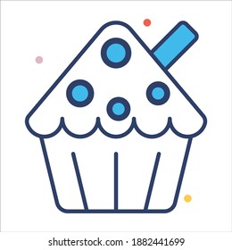 ice cream icon, modern style Christmas and New Year line icon, Isolated winter holiday symbols