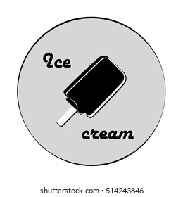 Ice cream icon. Mono vector ice cream. Shop graphic design.