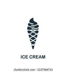 Icono de Ice Cream. Icono monocromo simple para plantillas, diseño web e infografías