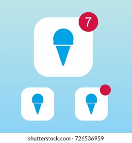Ice Cream Icon With Notification