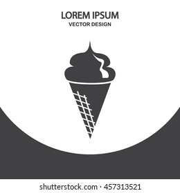 Ice cream icon on the background