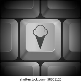 Icono de crema de hielo en teclado de computadora Ilustración original