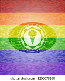 ice cream icon on mosaic background with the colors of the LGBT flag