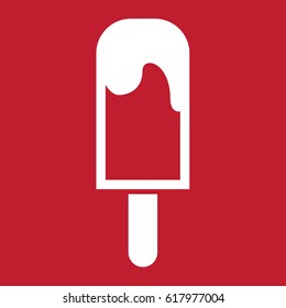 Ice cream icon on red background