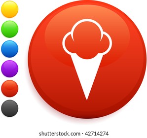 ice cream icon on round internet button original vector illustration 6 color versions included