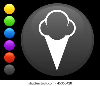 ice cream icon on round internet button original vector illustration 6 color versions included