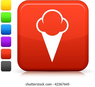 Ice Cream icon on square internet button  Six color options included.