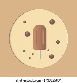 icono de helado. Crema de hielo en stick.Ilustración vectorial