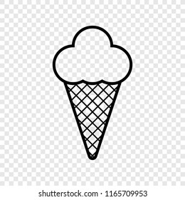 Ice cream icon on transparent background