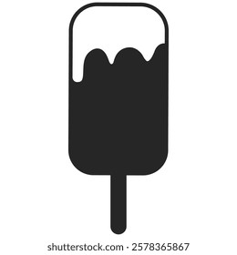 Ice cream icon on transparent background. Balls in waffle cone. Vector elements for minimal summer design, sweet snack illustration or logo. PNG