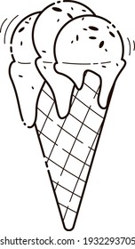 Ice cream icon. On a white background