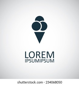 ice cream icon on white background 