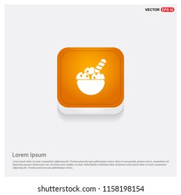 Ice Cream Icon Orange Abstract Web Button - Free vector icon