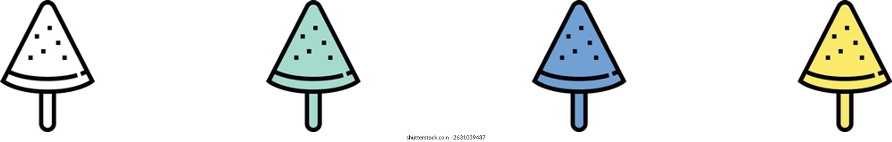 ice cream icon. Outline, Green, Blue and Yellow Style Design Isolated On White Background