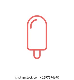 ice cream icon outline vector pink color