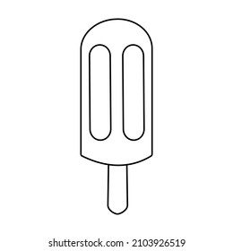 Eiscreme-Ikone Vektorgrafik Outline.