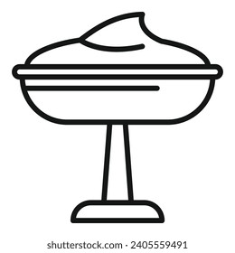 Ice cream icon outline vector. Summer fresh product. Gelato bowl