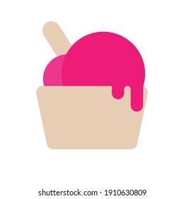 ice cream icon over white background, flat style, vector illustration