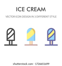 paquete de iconos de helados aislados en fondo blanco. para el diseño de su sitio web, logotipo, aplicación, interfaz de usuario. Ilustración gráfica vectorial y trazo editable. EPS 10.