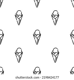 ice cream icon pattern. Seamless ice cream pattern on white background.