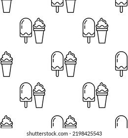 ice cream icon pattern. Seamless ice cream pattern on white background.