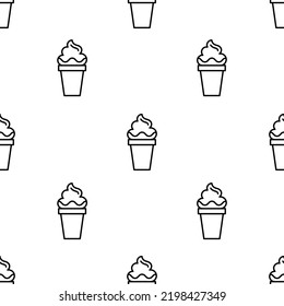 ice cream icon pattern. Seamless ice cream pattern on white background.