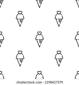 ice cream icon pattern. Seamless ice cream pattern on white background.