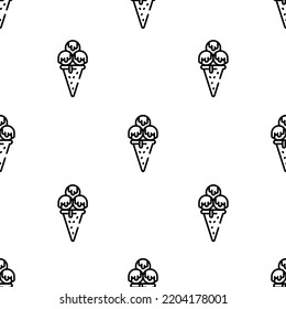 ice cream icon pattern. Seamless ice cream pattern on white background.