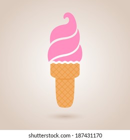 Ice cream icon - pink color.