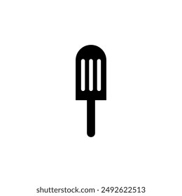 Ice cream icon. Popsicle simple sign flat black illustration for web and app on white background..eps