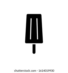 Ice cream icon, Popsicle, Ice cream symbol in black flat shape design on white background