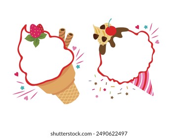 ice cream icon promotion bakery candy cartoon
